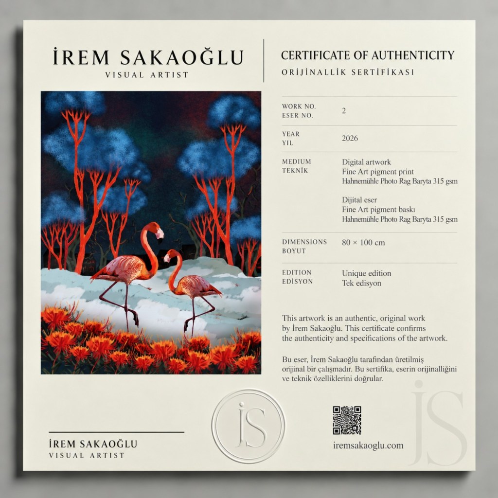 Certificate of Authenticity for İrem Sakaoğlu Work 02, 2026