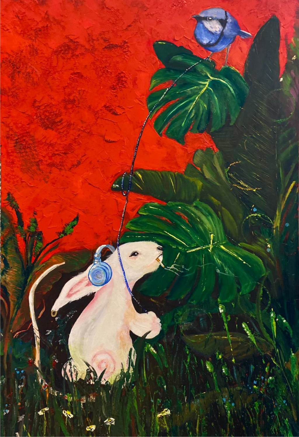 İrem Sakaoğlu, Eser 12, 2026, kağıt üzerine yağlı boya, 29,7 × 42 cm
