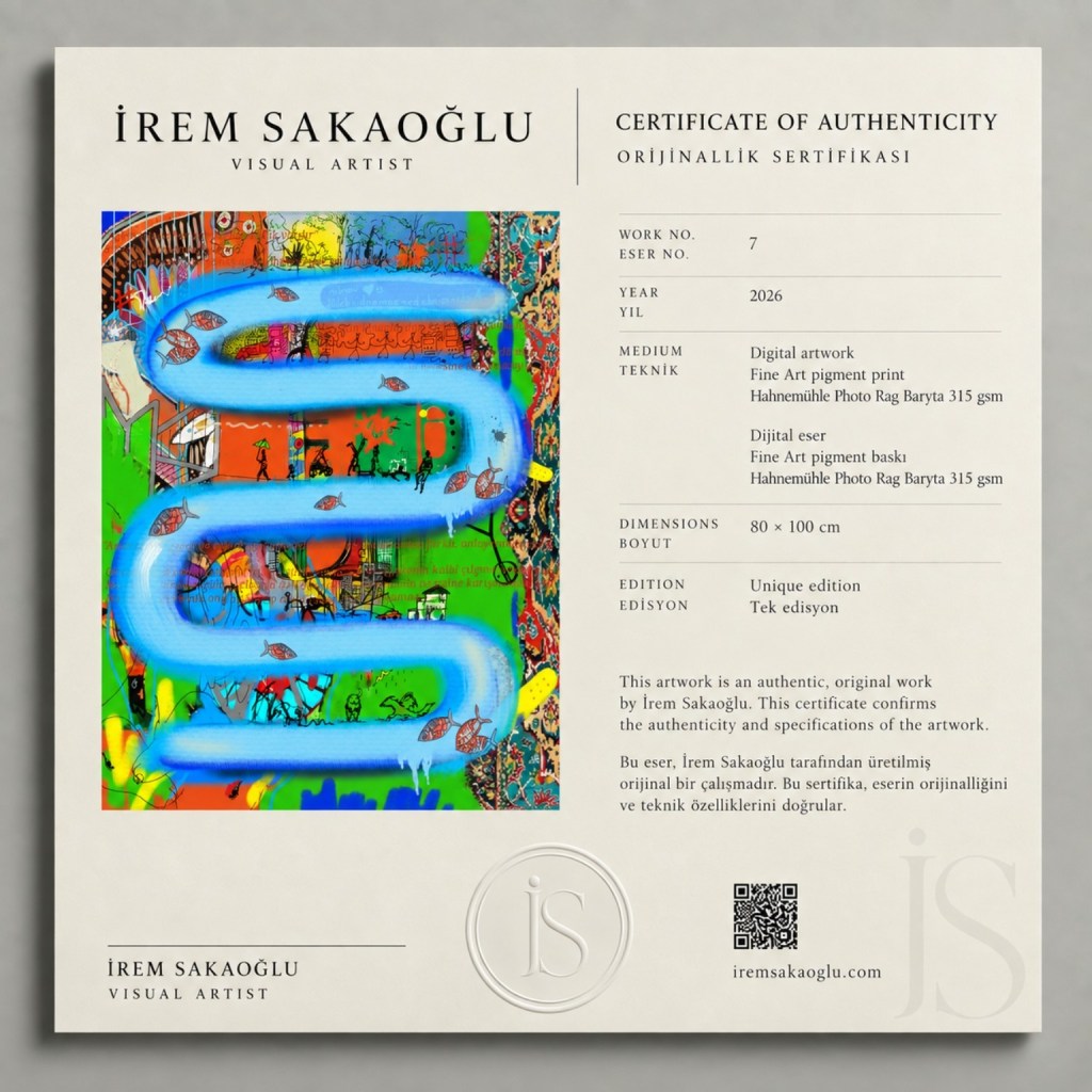 İrem Sakaoğlu Eser No. 7 Orijinallik Sertifikası